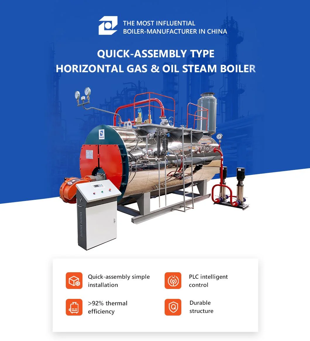 China Boiler 0.5 - 10ton Natural Gas GLP LPG Diesel Bunker Fuel Oil Fired Steam Boiler Price